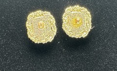 Vintage GoldTone Clear Faceted Rhinestone Stud Classy Dressy Earrings