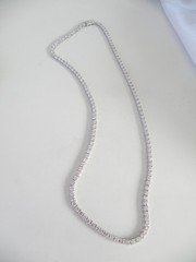Vintage Sterling Silver 925 Cubic Zirconia Tennis Necklace Fits 18″