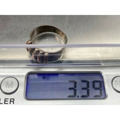 Vintage 950 Sterling Silver 18K Gold Ring Size 7.5