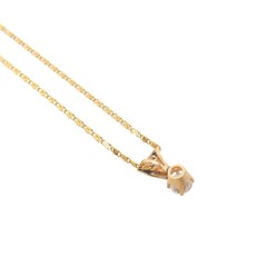 Vintage 1960s 14K Yellow Gold White 0.7 cttw Diamond Choker Pendant 16″ Necklace