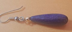 Vtg Lapis Lazuli Dangle Drop Earrings Stainless Ear Wire