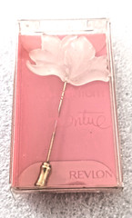1980s Revlon Jontue Lucite Art Nouveau Hibiscus Flower Perfume Promo New NOS MIB
