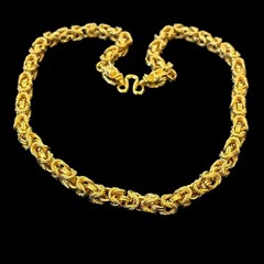 VTG Gold-tone Dragon Necklace Chain Brass Alloy marked 999, Width 9 mm, 24 in