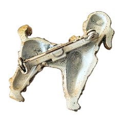 Tan Enamel Poodle Brooch
