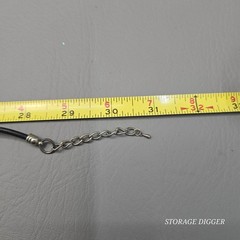 Vintage Silver Tone Metal with Black Onyx Pendant on Cord Necklace 31″ Long