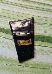 Vintage Mosiac Heart Gold Rectangle Brooch Pin, Signed J. Cole 95′