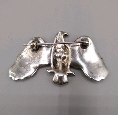 Vintage Sterling Silver Eagle Brooch, sitting on branch 2.25″ by 1.25″ pin