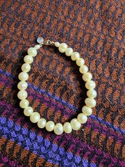 VINTAGE 8.5IN FRESHWATER PEARL BRACELET SILVER TONED CLASP
