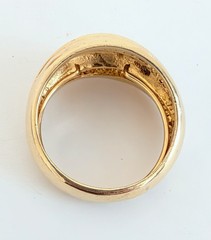 Vintage Avon RJ Gold Plated Ribbed Dome Ring Adjustable 8-9