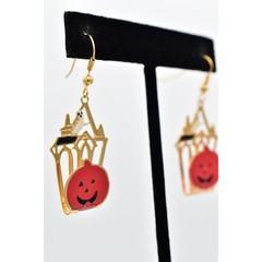 Vintage Spider Halloween Earrings Haunted House Ghost Pumpkin NOS 1990s BinA18