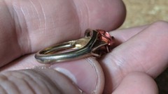 RED ROSE GOLD COLORED RING SIZE 5-6 ADJUSTABLE / WRONGWAY052