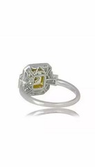 Canary Diamond 2.30 Ct Art Deco Antique Vintage Wedding Ring 925 Sterling Silver