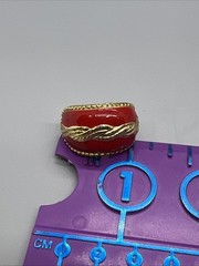 Vintage Red Enamel Gold Tone Post Earrings Statement Wavy Twist Design Bold 80s