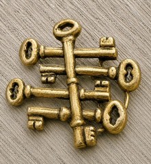 Vintage Multi Key Brooch Pin 1”
