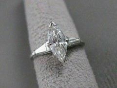 ESTATE 1.51CTW MARQUISE DIAMOND PLATINUM CLASSIC ENGAGEMENT RING EGL USA #18830