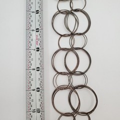VTG 925 MWS Round Ring Link Necklace 32in Sterling Silver Solid Hoops 50g Estate