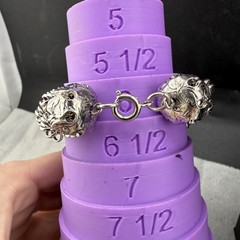 Vintage Art Nouveau Revival Silver Tone Chunky 6.5″