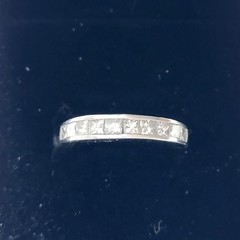 Vintage 1950 era Ring Platinum Band 10 Princess Cut Diamonds