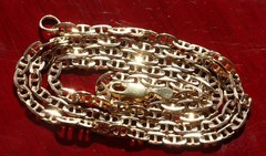 14k yellow gold necklace 19.5″ anchor / mariner link chain vintage 7.67gr N3502