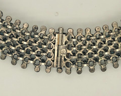 Vintage Turquoise Sterling 925 Necklace Mesh Choker Necklace 15″
