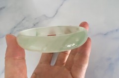 Natural Light Green Ice-Waxy Jadeite Bangle 38g 62mm.