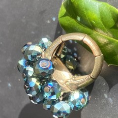 Vintage Ring Estate Jewelry Pre-owned Purple Briolette Crystal Cha-Cha Any Size