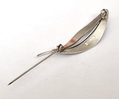 Brooch Leaf 835 Silver THEODOR KLOTZ Pforzheim “TEKA” Z762