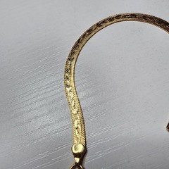 Vintage Lady Remington Bracelet Yellow Gold Plated Serpentine Floral Snake 7″ In