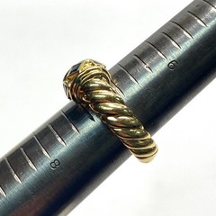 v836 David Yurman Renaissance Color 18K YG twisted cable Ring Gemstones Size 7
