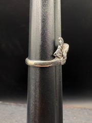 SZ 5.75 Vintage Sterling Silver Fairy Wing Ring Estate 925