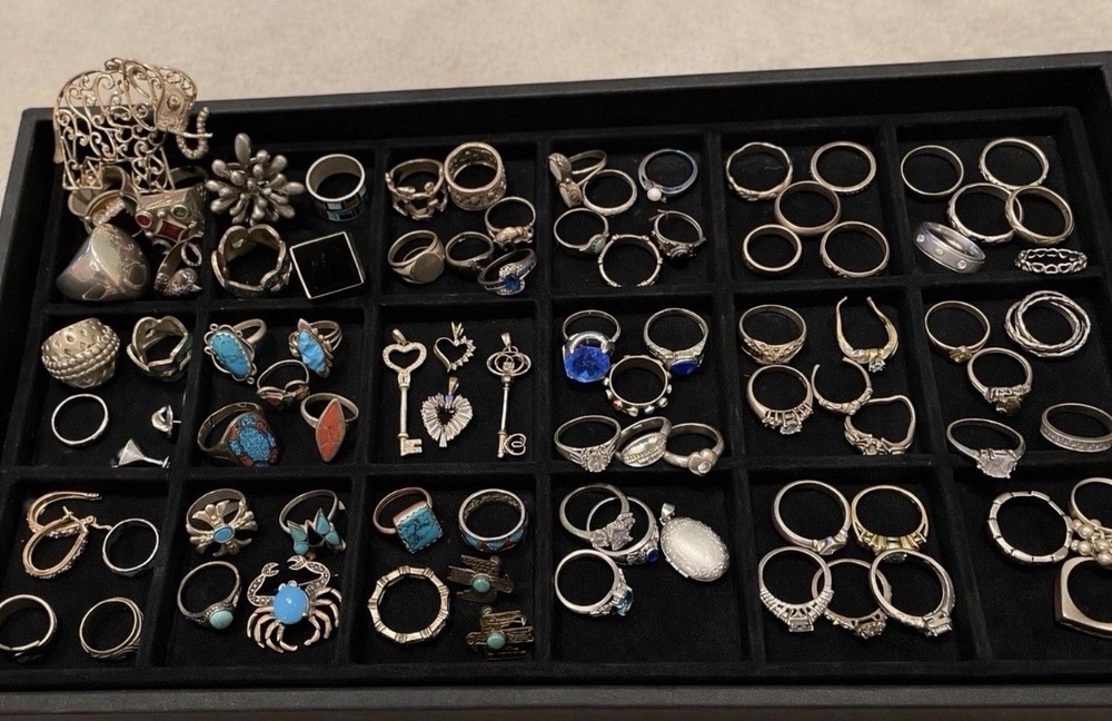 Mixed Estate Jewelry Mystery Lot – 925 SILVER ONLY Vintage Jewelry – 100 GRAMS