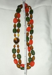 Vintage Mid-Century Double Strand Signed West Germany Lucite Bead Necklace