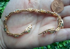 Vintage FAS – Sterling silver w vermeil – OPAL link BRACELET
