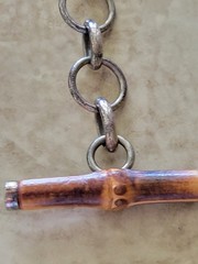 70’s Rare Vintage Gucci Bamboo Links Sterling Connector Toggle CLASP BRACELET 9″