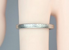 Fab Antique Art Deco Platinum Palladium 2.5mm Floral Wedding Band Ring 1921 6.75