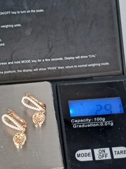 Vintage 1990-s 14 Ct Rolled Gold Zircons Earrings-Hallmarked 585 RG