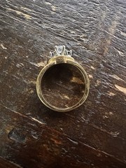 Vintage ESPO Joseph Esposito Solitaire Ring Size 7 Gold Tone Statement Ring