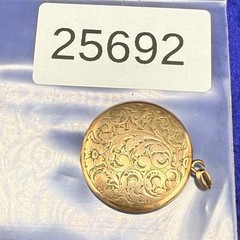 Vintage SKM Co. Gold Filled Locket Pendant Circle Engraved READ