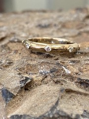 925 Sterling Silver China Hidalgo CZ Gold Toned Eternity Band
