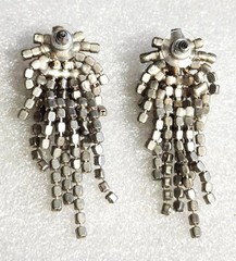 Glamorous Vintage Waterfall Clear Rhinestone Multi Strand Pierced Earrings