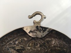 Antique Asian Thailand akha other Tribal Sterling Silver chest ornament plate