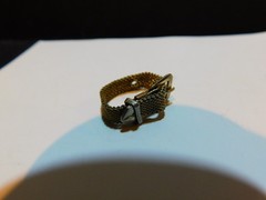 Vintage Silver Tone Intricate Adjustable Belt Style Ring Size 6 See Photos