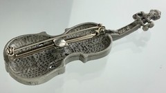 JJ Vintage Violin Brooch Music Instrument Cello Pin GG195