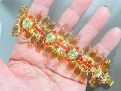 JULIANA D&E BOOK SET GRAND PARURE COFFIN RHINESTONES GOLD RED 5 PIECE SET