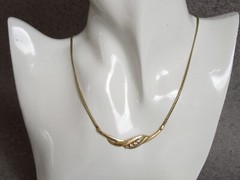 Amerik Teka Theodor Klotz Chain,Necklace With Clear Stones 0.2oz / Long ca.18 5/