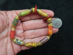 Vintage 1950’s CARTOON Paper Bead Stretch Bracelet