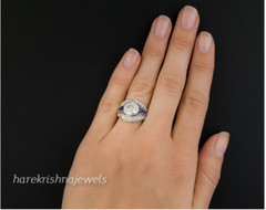 Art Deco Vintage 3.51CT Round Lab-Created Diamond 14K White Gold FN Antique Ring