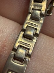 Vintage Bracelet Edwardian Blue Tennis Sterling Silver 7 Inches 1915 PJ