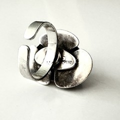 Bold Long Vintage Mid Century Modernist Sterling Silver 925 Carnelian Ring