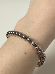 Vintage Sterling Silver Ball 7.5” Bracelet Beaded